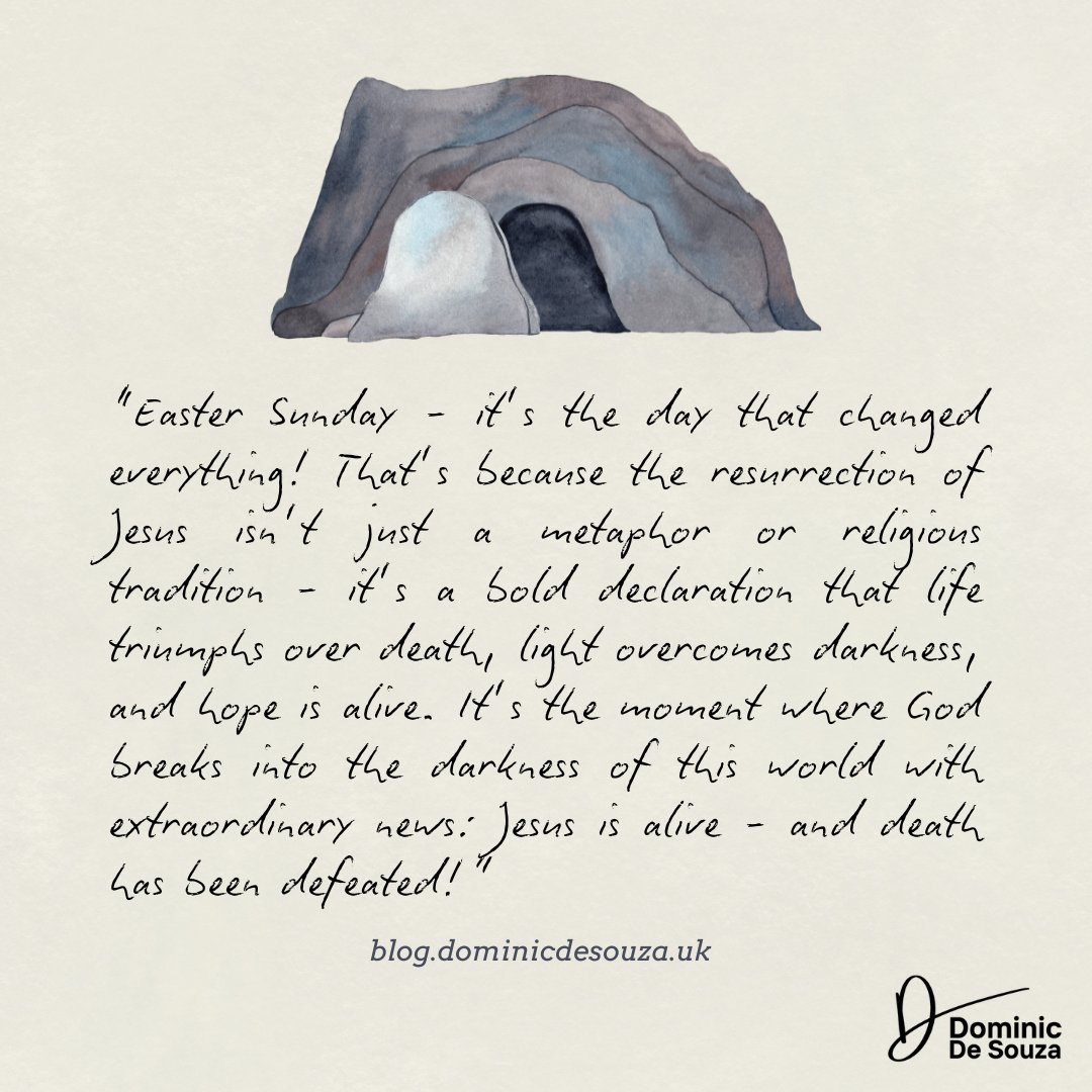 dnldesouza's tweet image. Happy Easter! #JesusIsAlive #HeIsRisen

#OnTheBlog ✍️ &apos;𝐑𝐞𝐬𝐩𝐨𝐧𝐝𝐢𝐧𝐠 𝐭𝐨 𝐭𝐡𝐞 𝐑𝐞𝐬𝐮𝐫𝐫𝐞𝐜𝐭𝐢𝐨𝐧: 𝐀𝐧 𝐄𝐚𝐬𝐭𝐞𝐫 𝐒𝐮𝐧𝐝𝐚𝐲 𝐑𝐞𝐟𝐥𝐞𝐜𝐭𝐢𝐨𝐧&apos; #EasterSunday #Reflection ✝️

🌐 dominicdesouza.uk/blog/resurrect…