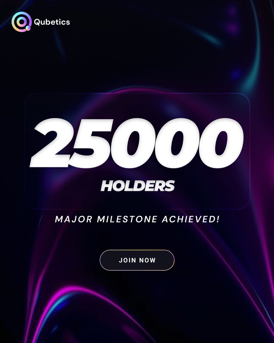 qubetics's tweet photo. 25,000+ HOLDERS and Growing!!
Qubetics is gaining traction, with over 25,000 holders already securing $TICS ahead of the next price jump.
Be part of a fast-growing ecosystem designed for scale, speed, and interoperability.
👉 Buy now: https://t.co/qEHCjTjCvI https://t.co/ZKSQ4UKDiB