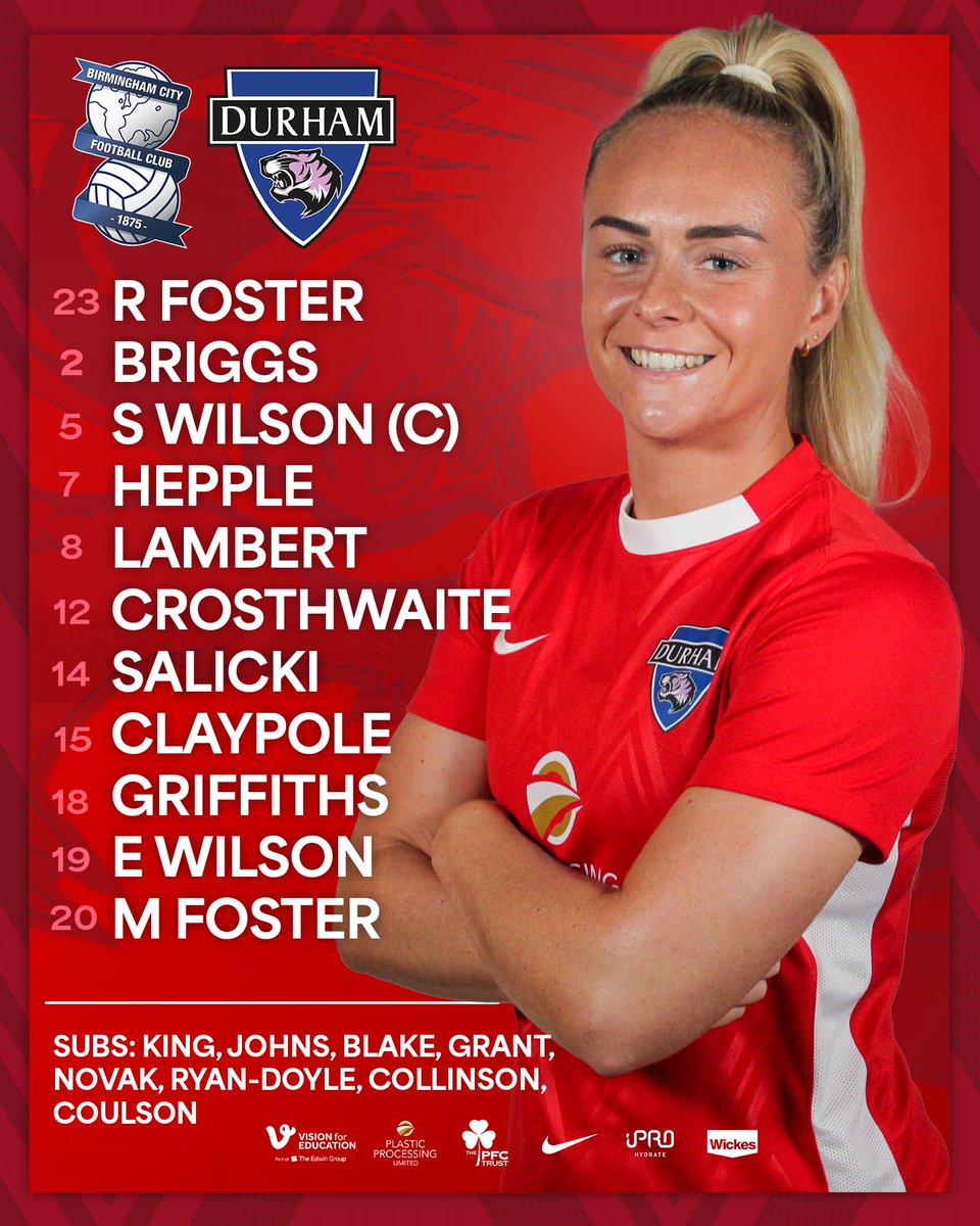 DurhamWFC's tweet photo. Here's how we line-up against Birmingham!📝

#DurhamWFC https://t.co/Mo0Eatvxow