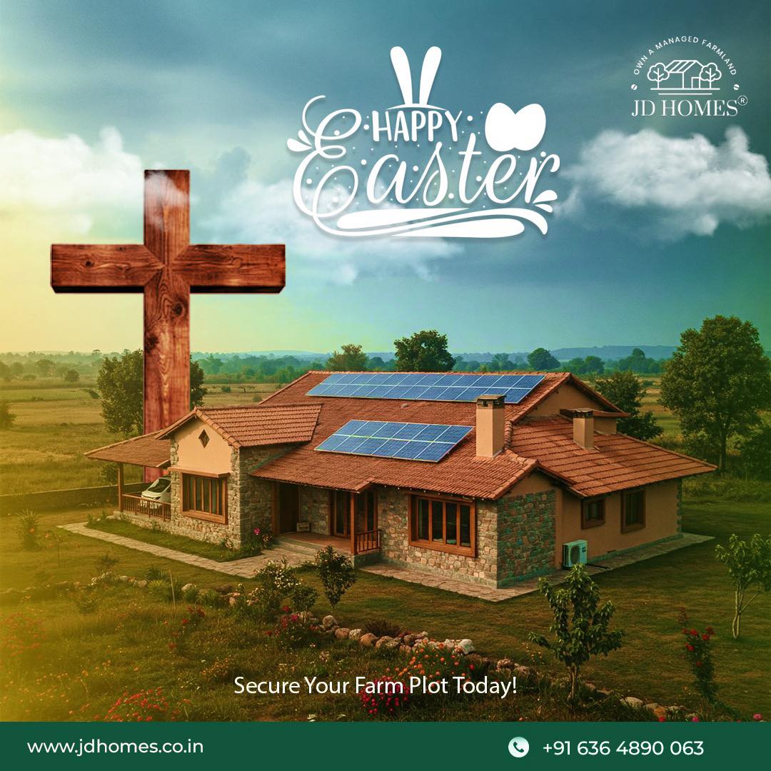 JDHomesblr's tweet photo. Happy Easter from JD Homes!
JD Homes – Where nature meets peace of mind.
#HappyEaster #JDHomes #ManagedFarmland #NatureRetreat #BangaloreGetaway #EasterVibes https://t.co/D8XUIezgpB
