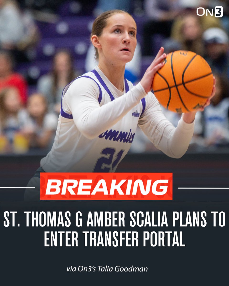 BREAKING: St. Thomas guard Amber Scalia plans to enter the transfer portal, she told <a href="/On3sports/">On3</a>. 

The 5-9 junior averaged 14.8 ppg, 3.6 rpg and 3 apg this season. 

TRACKER: on3.com/her/news/on3-2…