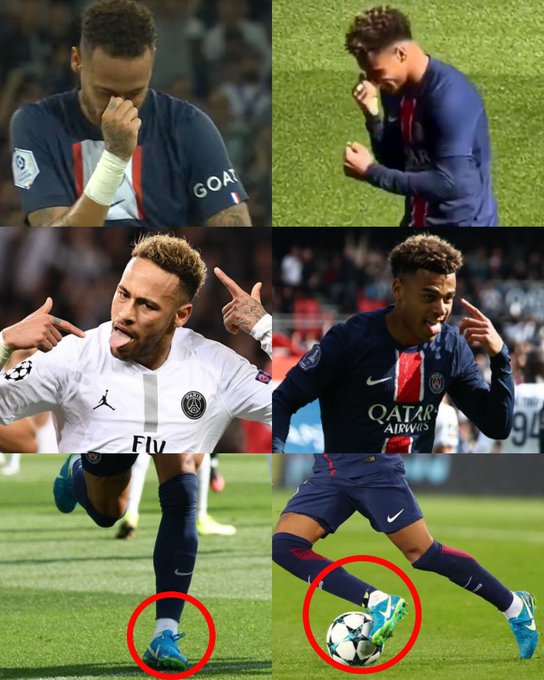 CuriosidadesEU's tweet photo. Désiré Doué x Neymar. https://t.co/rxsSRdauoj