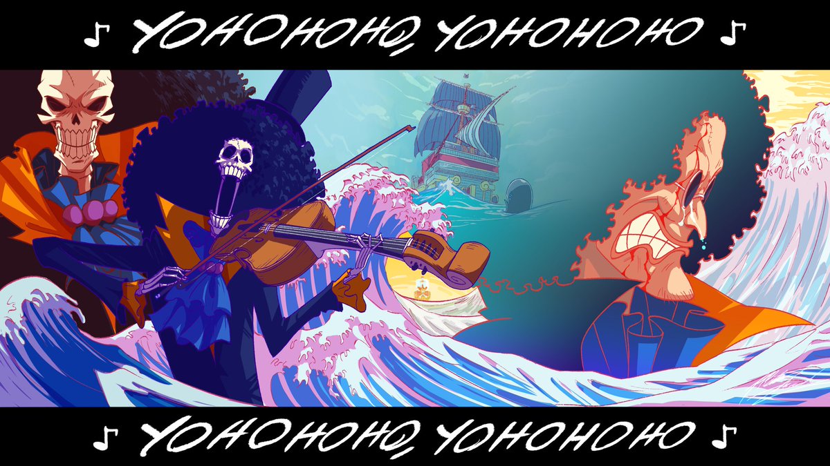 deadafro2's tweet photo. A dead man with a soul for music, Brook the soul king. Here’s a tribute to one of my favourite characters from One Piece. 

One of the largest fan art pieces I’ve drawn yet, time to have some of Bink’s brew 😪 https://t.co/SbmCqifi65