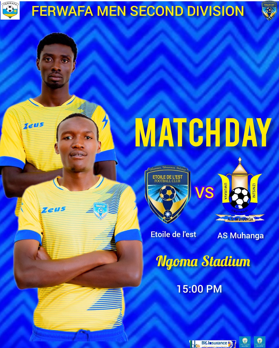 ETOILE DE L'EST FC (@etoile_fc) on Twitter photo FERWAFA MEN SECOND DIVISION
#MATCHDAY
Etoile de l'est vs AS Muhanga
๐๏ธ Ngoma Stadium
๐
<a href="/NgomaDistrict/">Ngoma District</a> <a href="/KireheDistrict/">Kirehe District</a>
<a href="/FERWAFA/">Rwanda FA</a> <a href="/AsMuhanga/">As Muhanga</a> FERWAFA MEN SECOND DIVISION
#MATCHDAY
Etoile de l'est vs AS Muhanga
๐๏ธ Ngoma Stadium
๐
<a href="/NgomaDistrict/">Ngoma District</a> <a href="/KireheDistrict/">Kirehe District</a>
<a href="/FERWAFA/">Rwanda FA</a> <a href="/AsMuhanga/">As Muhanga</a>