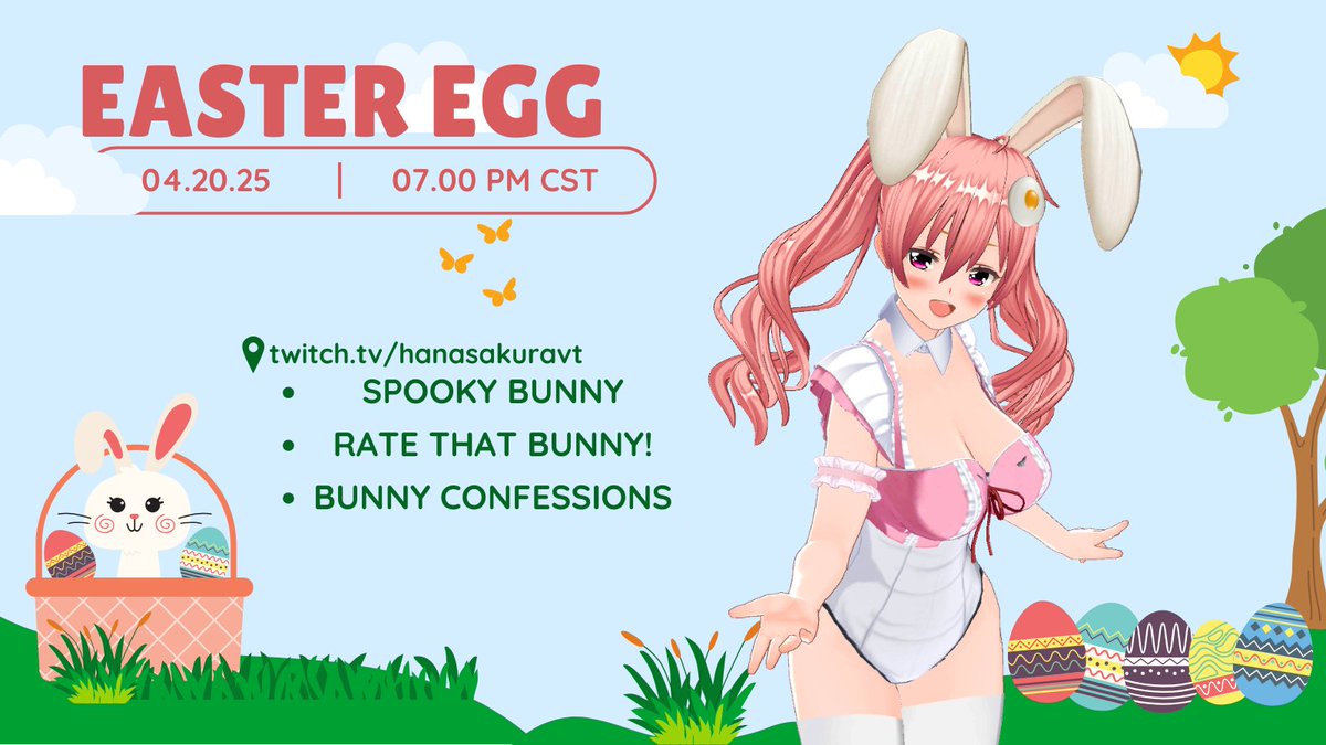 ChibiHanavt's tweet photo. 🐰 🐣🌸✨ Something bunny this way hops…
Tomorrow’s stream is gonna be full of pastel chaos, spooky eggs, and bratty bunny energy~ 🐰💗
Got a question for Bunny-chan? Or a silly Easter confession? Drop it below and I might read it live… 😏🍬
🔽🔽
#VTuber #ENVtuber #EasterStream https://t.co/MyHx3fBmAV
