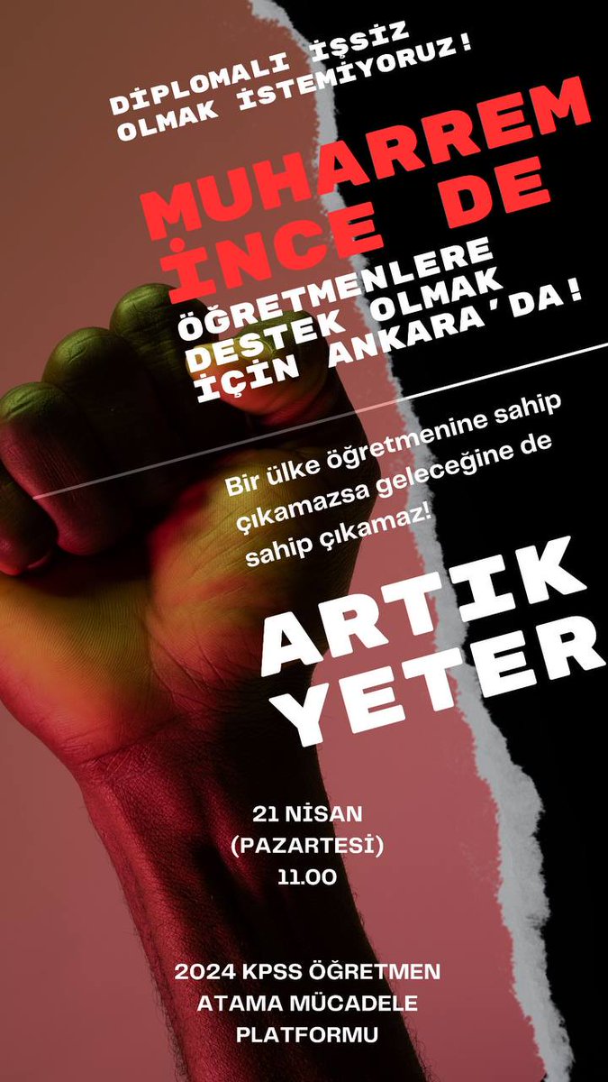 "Basın özgürlüğü olmayan bir ülkede bilim de gelişemez, toplum da aydınlanamaz. Gerçek gazeteciler halkın vicdanıdır.

Sayın <a href="/fatihaltayli/">Fatih Altayli 🔴🇹🇷</a>   biz atama bekleyen öğretmenler olarak 21 nisan pazartesi günü saat 11.00 da bizlere verilen kontenjan adaletsizliği için Milli Eğitim