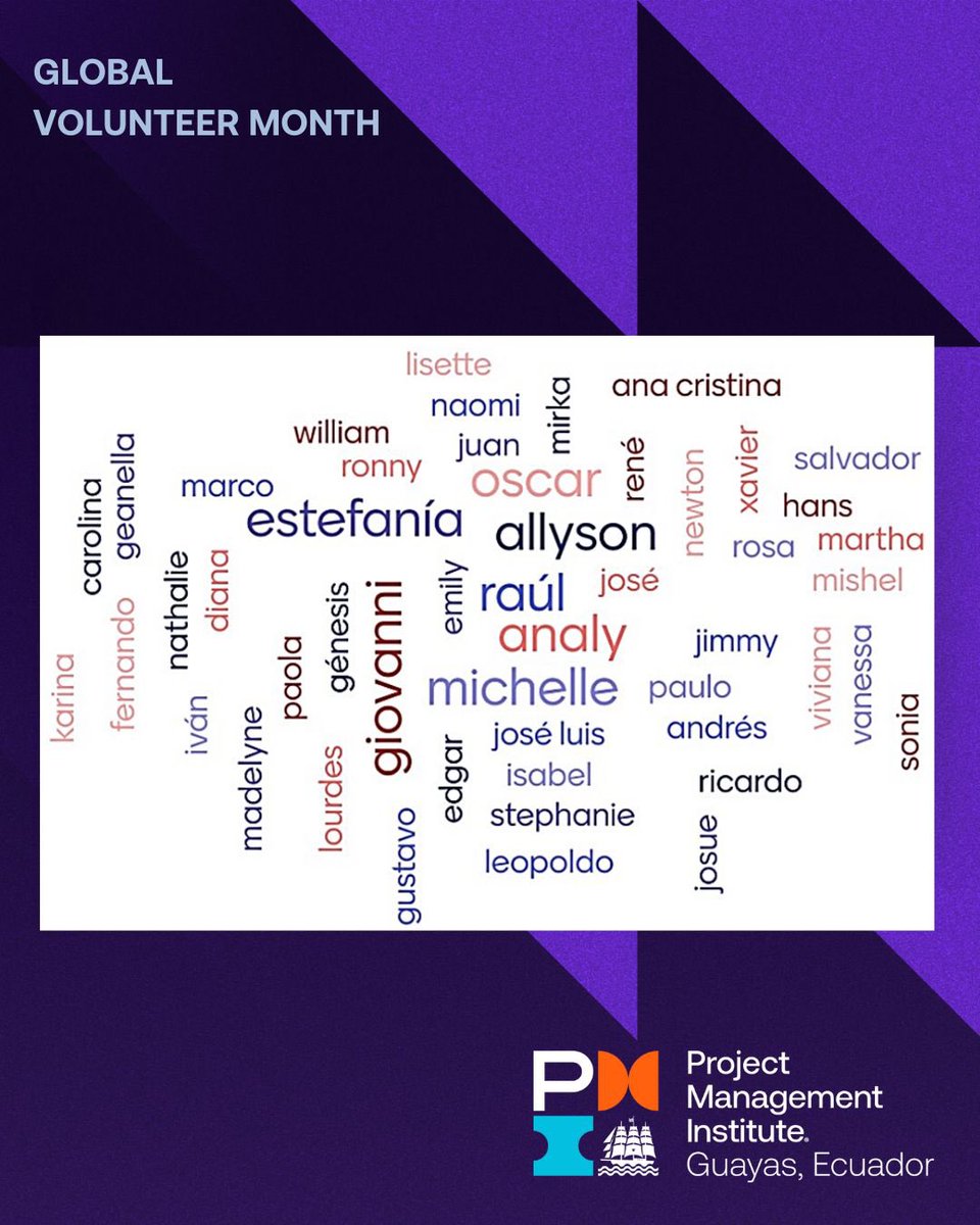 Ser voluntario en el Capítulo PMI Guayas es aportar con pasión al crecimiento de una comunidad profesional. Es compartir conocimientos, liderar con propósitos, crear lazos, desarrollar habilidades y dejar una huella positivo.
#GlobalVolunteerMonth #PMIVolunteers