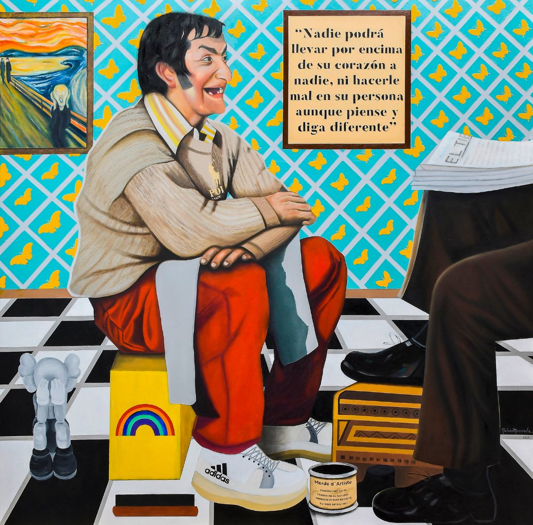 nelsonmoncada76's tweet photo. @Santialarconu @SoyAndresParra 
Título: Lustrando sonrisas
Técnica: Óleo / lienzo 
Dimensiones: 140 x 140 cm
Año: 2023 https://t.co/K6W6Y83vN5
