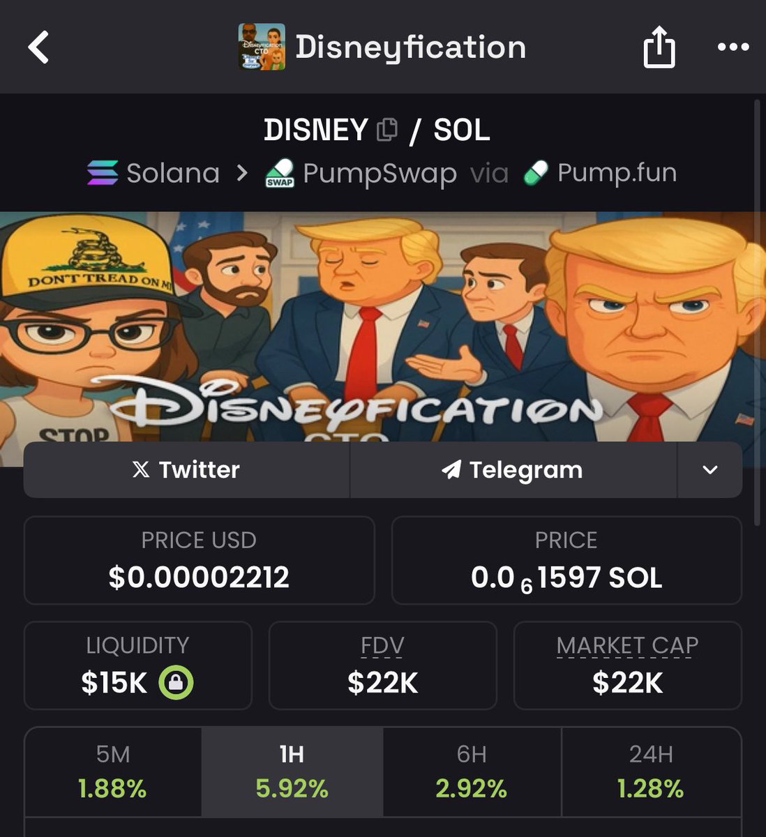 <a href="/disneyfiCTO/">Disneyfication</a> push starts now! 

HyMGfPvr4TuTRs62K37X5Rc2FAHNXV5C11SMS9LDpump

Volbot and makers running! 

More incoming!

#disneyfication $DISNEY $GHIBLI $TRUMP