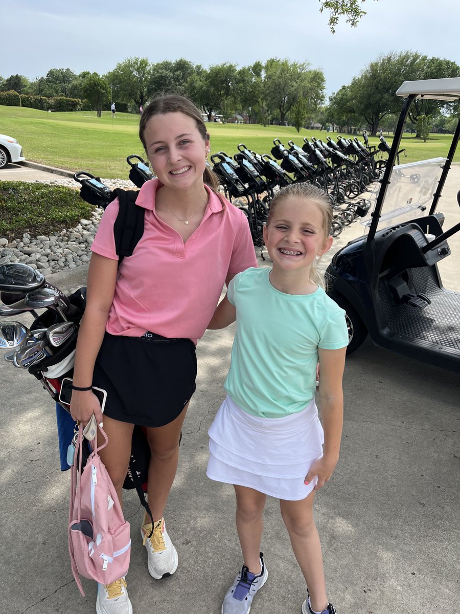 LHGOLF2's tweet photo. Lanie and the LH golf team hosted her friend Landry at our practice on Thursday. She had a great time putting, chipping and on the driving range. We also drove around the course in a golf cart. She really enjoyed herself. Come join us again sometime. https://t.co/O7HTgWiqAZ
