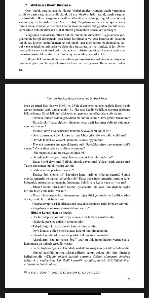 yazar__polat's tweet photo. Hukuk davasında hüküm öncesi kontrol listesi (genel hatlarıyla):

Hukuk Nosyonu, s. 128 vd. https://t.co/Xm13FEnhox