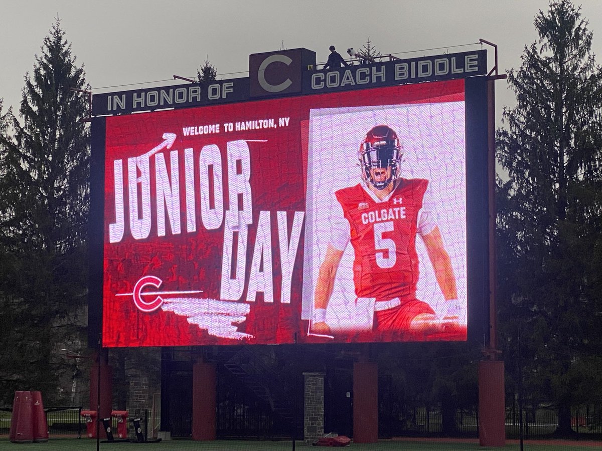 E_Shearer1092's tweet image. Had a really good time @ColgateFB today! Really enjoyed the practice, campus, and learning about Colgate. Thanks @CoachRotch for the invite!! @Ison50 @Coach_McCrann @cvqbclub