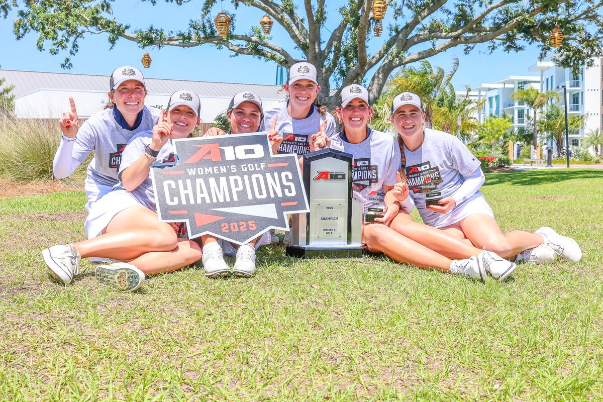 SpiderWGolf's tweet photo. Your Richmond Spiders are the first-ever @atlantic10 Women’s Golf Champions! #OneRichmond https://t.co/WmIImjcHv0