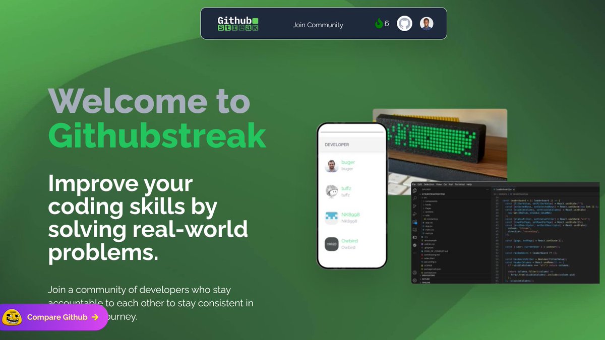 Kwame_Tech1's tweet image. I spent this Saturday working on my side project.
- I updated the hero section from the previous website.
- I changed the navigation bar to this artistic style.
- The website currently has 36 users. 😊
What did you build today?