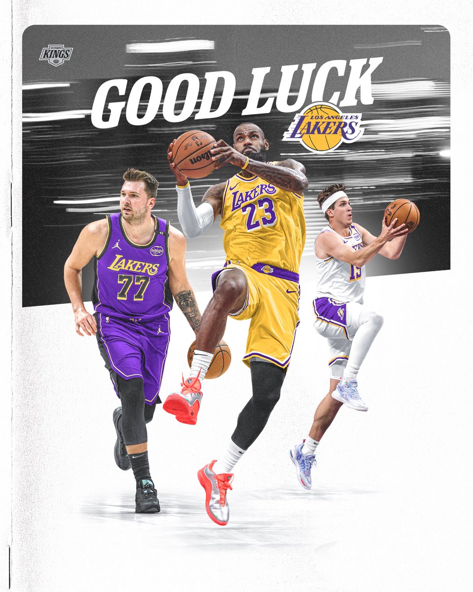 LAKings's tweet photo. Big things happening at @cryptocomarena!! 

Good luck in the playoffs, @Lakers 🤝 https://t.co/NX5zndjzck