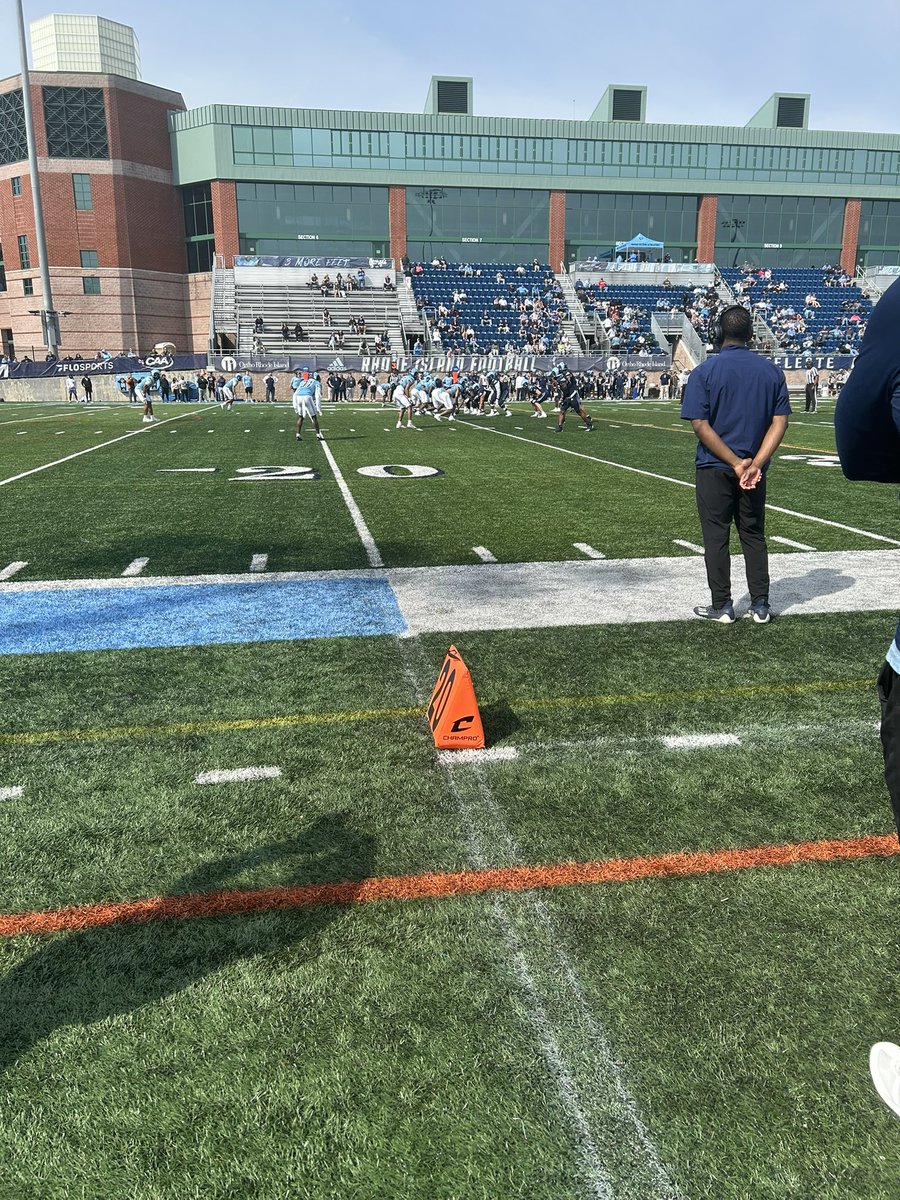 seedi_sheriff1's tweet photo. Had an amazing time @RhodyFootball today. Thank you @CoachAidanPM and @Brady_Roark82 for inviting me out today and talking to me about the program. As well to
 @LazardMarcell and @ChrisLorenti for having me on the sideline

@CoachKG5 @StMarksFootball @PRZ_CoachQuisse https://t.co/fGDCX18R8t