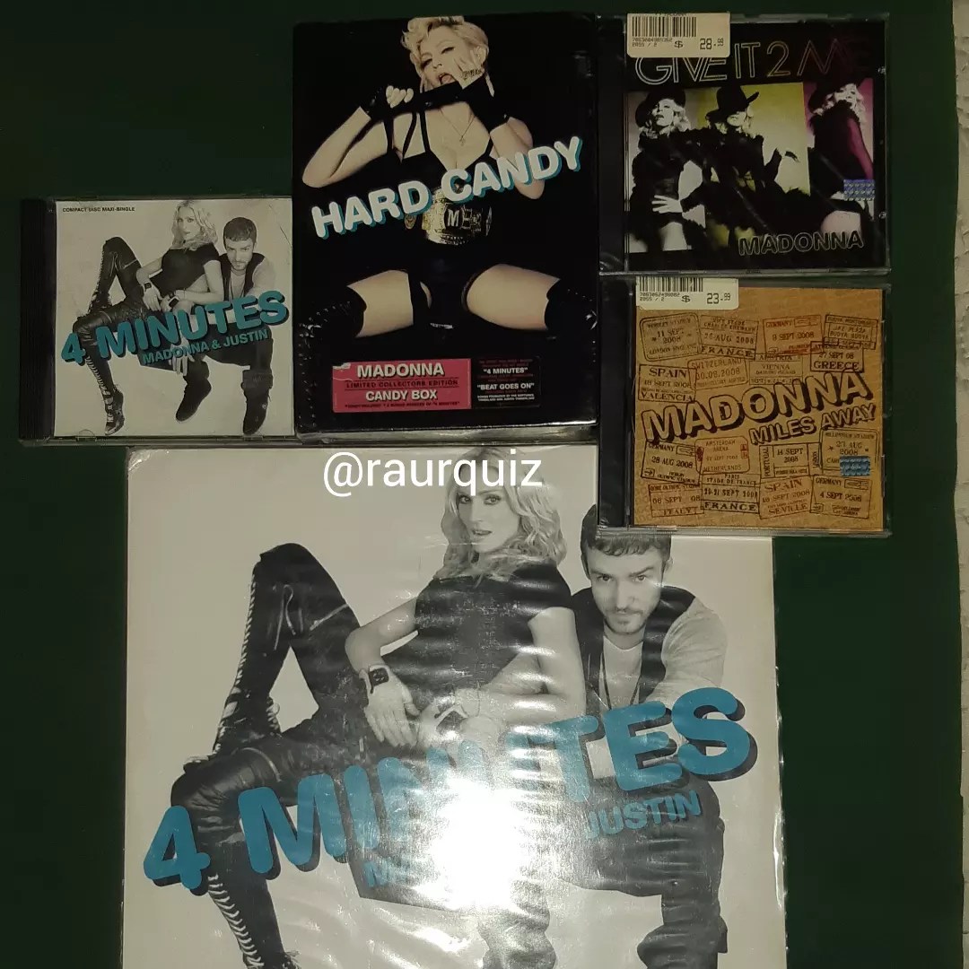 raurquiz's tweet photo. #otd @madonna #madonna #hardcandy #specialedition #candyshop #4minutes ft @jtimberlake  @timbaland #giveit2me #heartbeat #milesaway #shesnotme #incredible #beatsgoeson #dance2night #spanishlesson #devilewouldntrecognizeyou #voices #cd #vinilo #vinyl @warnermusic @soundstoryuk https://t.co/Jmqyh79eNW