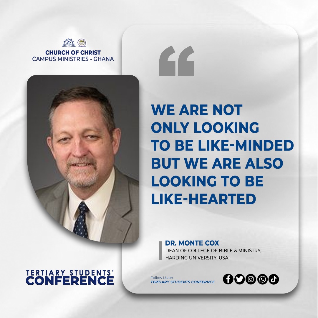 COCTSC_gh's tweet photo. 𝐓𝐒𝐂 𝐃𝐀𝐘 𝟐 - 𝐄𝐱𝐜𝐞𝐫𝐩𝐭𝐬 
𝗗𝗿. 𝗠𝗼𝗻𝘁𝗲 𝗖𝗼𝘅 challenged us with a powerful message: “Present Your Bodies as a Living Sacrifice — Conforming or Transforming in Morality?” 
📖 Will you conform, or will you be transformed?

#TSC2025 #ChurchOfChristGhana https://t.co/zQz6YglQe5
