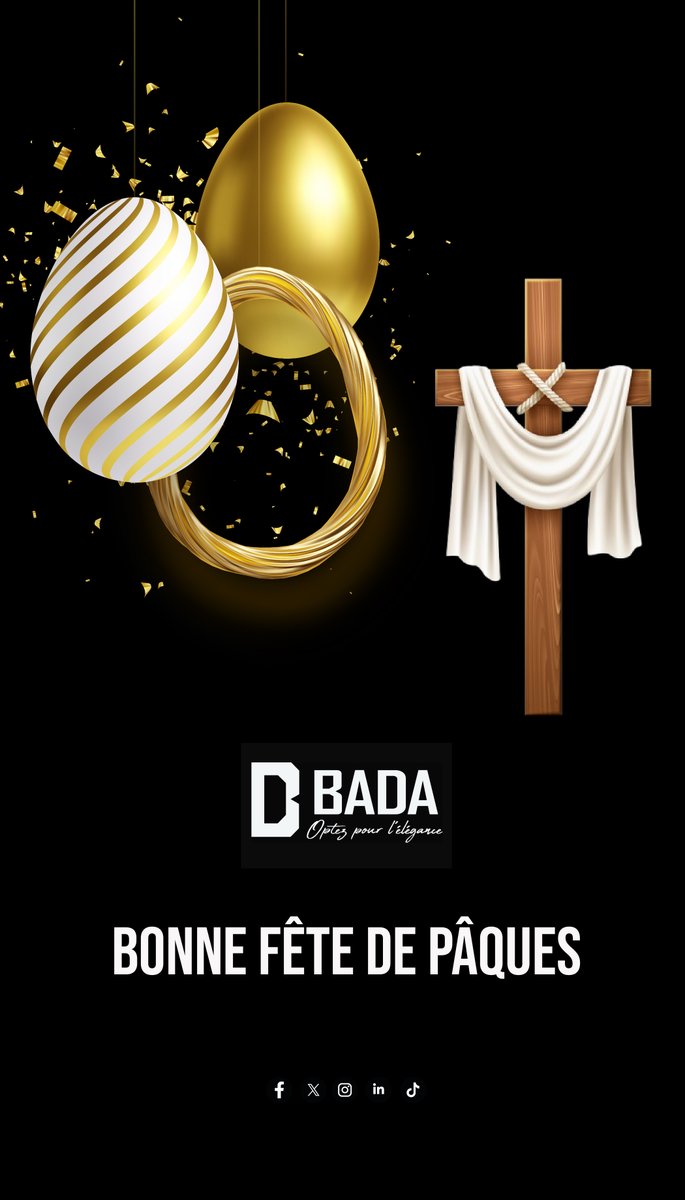 bada_sn's tweet photo. En cette fête de partage, de lumière et de renouveau, que la paix, l'amour et l'espérance remplissent vos cœurs et vos foyers.
Que cette journée soit douce et lumineuse, à l’image de vos plus beaux souvenirs.
#JoyeusesPâques #Paix #Amour #Espoir #FêteDePâques #Pâques2025 https://t.co/leeskY0Hpw