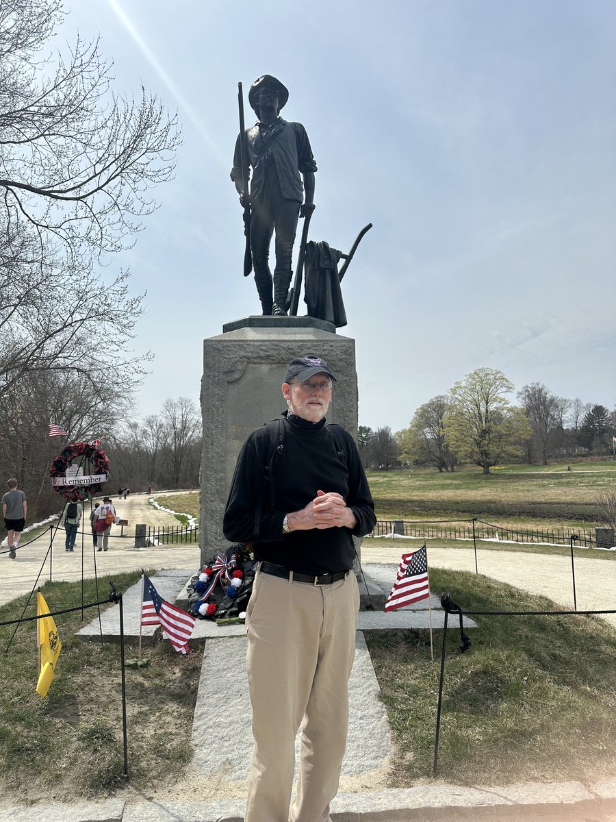 Was at the Concord Bridge in the dark before 6am with my mother 50 years ago today.  She asked me to promise as she would not be alive to come back for the 250th anniversary.  Easy promise to make and keep.  It is a very special place. God bless America