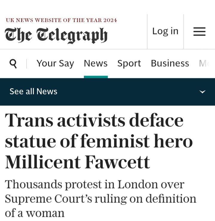 GappyTales's tweet photo. Today transactivists pissed all over the Millicent Fawcett statue and held placards with death threats. Honestly, what is it going to take for people to see this for the explicitly antifeminist, misogynist movement it is. https://t.co/w6L78Ha5d6