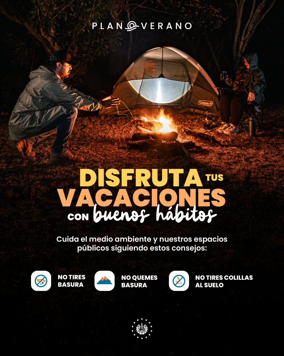 MedioAmbienteSV's tweet photo. Dejar limpio donde la pasaste bien es ser un turista responsable. ♻️ ¡Recoge todo antes de irte!

#VacacionesSV #PlanVerano https://t.co/JOSuNVilnr