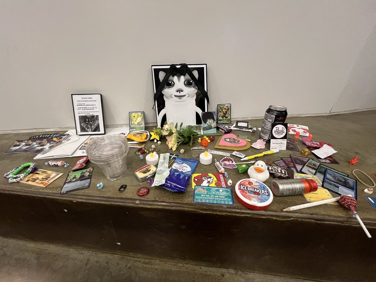 I forgot to post it oop
Batsard shrine out there for day 2 🙏🏻 😼😼😼
Leave an offering,grab a sticker 🤾🏻‍♂️