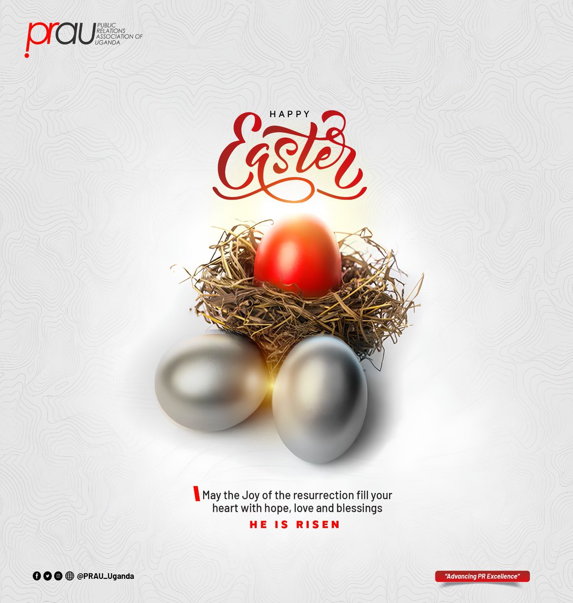 PRAU_Uganda's tweet photo. #HappyEaster to our incredible #PRFraternity!
This season reminds us of renewal, hope &amp; purpose, values at the core of great communication.

As you recharge, may your voice continue to inspire, influence, and impact!

How are YOU spending Easter?

#HappyEaster2025 #EasterSunday https://t.co/ND5NnOUZsB
