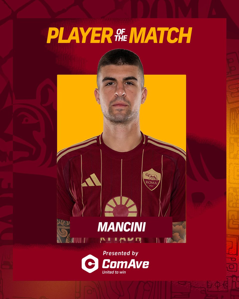 AS Roma English (@asromaen) on Twitter photo 🗳 | Retweet this if Gianluca Mancini was your Player of the Match against Verona! 🐺
Presented by <a href="/ComAve_Official/">United to Win</a>
#ASRoma #RomaVerona 🗳 | Retweet this if Gianluca Mancini was your Player of the Match against Verona! 🐺
Presented by <a href="/ComAve_Official/">United to Win</a>
#ASRoma #RomaVerona