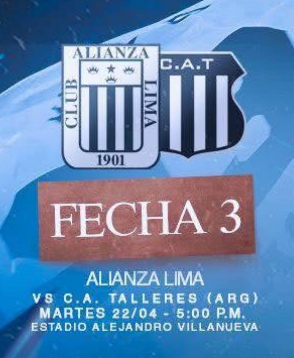 franco_1984's tweet photo. Vendo entrada #NORTE para #AlianzaVSTalleres precio Blanquiazul por favor por Inbox 🤝 #arribaalianza
#AlianzaLima https://t.co/FelC2UWgKQ