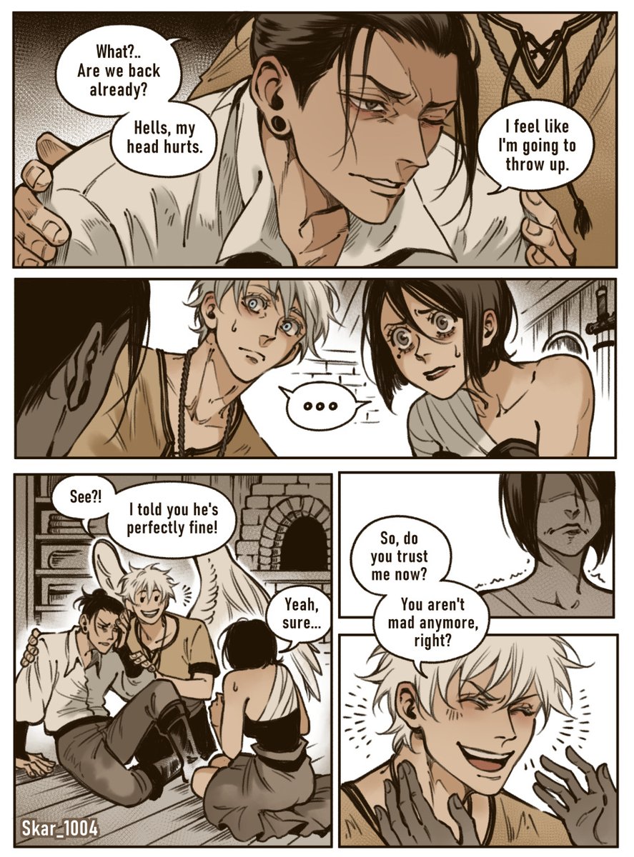 Skar_1004's tweet photo. Chapter 10 of  "Wings of Obedience" AU is here!! #satosugu 

I finished drawing it a bit later than usual hah... I'm not sure what to say because everything I want to scream about is a spoiler???🤣Ok, I won't hold you here. Please go and enjoy reading💛💛💛

 [1/6] https://t.co/rG2yJoKH0e