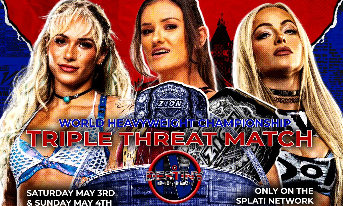 ZionWrestleRP's tweet photo. 𝐌𝐀𝐓𝐂𝐇 𝐀𝐍𝐍𝐎𝐔𝐍𝐂𝐄𝐌𝐄𝐍𝐓
=====
After the controversial end to last night's main event, a decision has been reached regarding the World Championship Match at Destiny!

It will now be a TRIPLE THREAT MATCH between @DarlingOutlawX, @TheJordanMajors, &amp; @CrownJewelKate! https://t.co/V32B3387wx