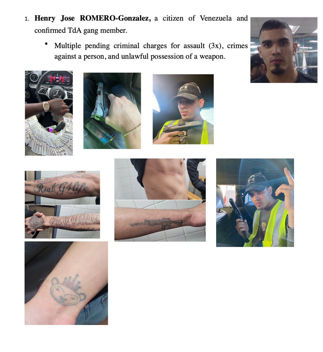 BillMelugin_'s tweet photo. NEW: Per a senior Trump admin official, these are some of the suspected Venezuelan Tren de Aragua gang members detained in Texas that the admin was planning to deport before SCOTUS stepped in and blocked it last night. All have significant criminal convictions or charges. https://t.co/qdrdpAQvEJ