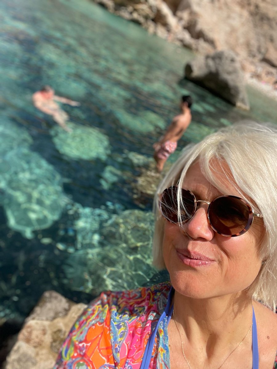 Today we walked in the Serra de Tramuntana mountain range in Mallorca then swam in the sea.