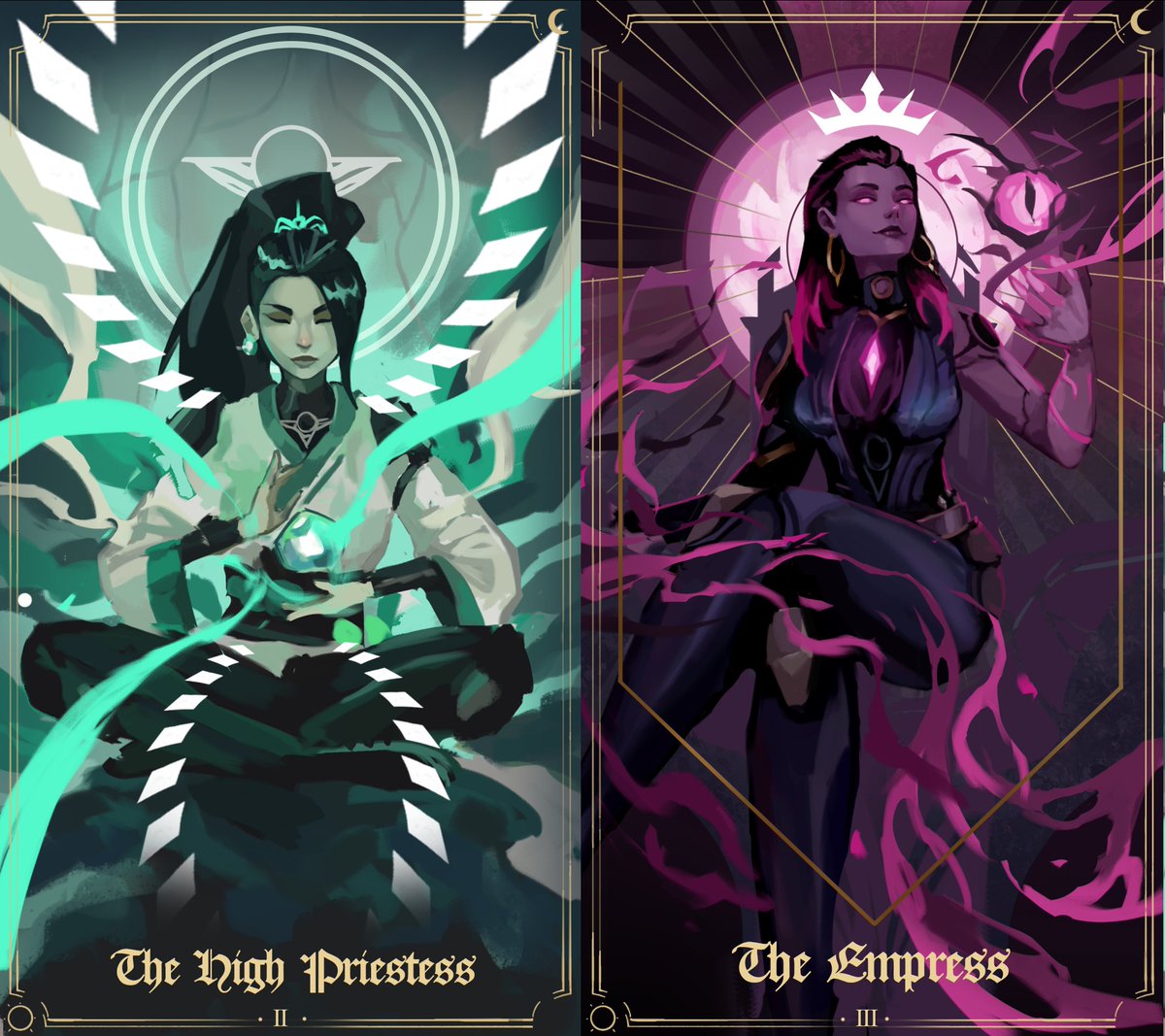 tadaokiart's tweet image. The High Priestess // The Empress