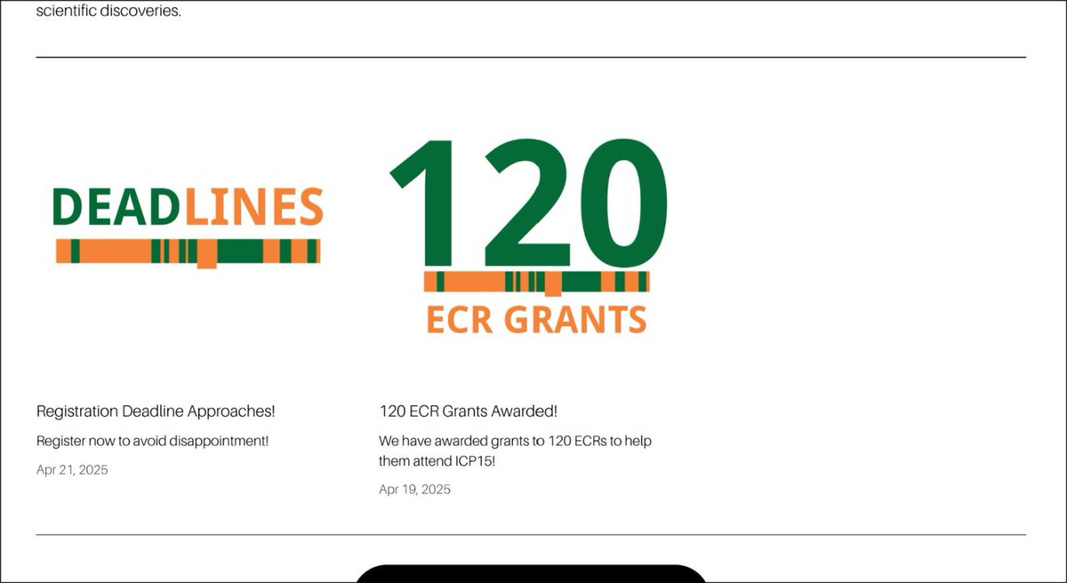 #ICP15 #awards 120 #ECR #grants. 

We were able to support a diverse group of applicants from 21 #countries, around 80% of which were #PhD students.

Congratulations to all successful applicants 👏🏽👏🏽

Deadline for abstract submission and registration are on 30th April