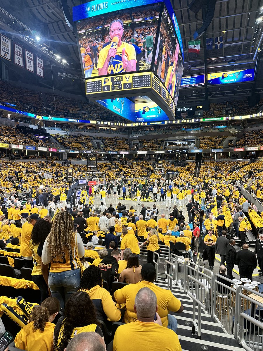Game 1 in the books. <a href="/Pacers/">Indiana Pacers</a> set the pace and dominated. Great to watch with <a href="/JMV1070/">JMV</a>. #YesCers