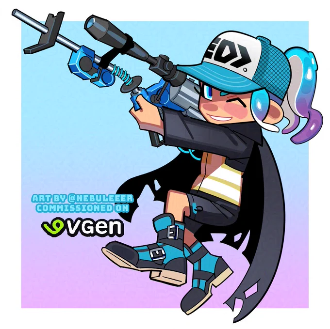 splatoon comms for @/Kyyy_spltty again ^_^#VGenComm 