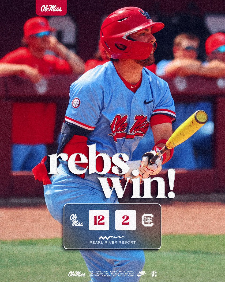 OleMissBSB's tweet photo. Rebs take the finale in Columbia!

#HottyToddy https://t.co/QqzLq1TPUb