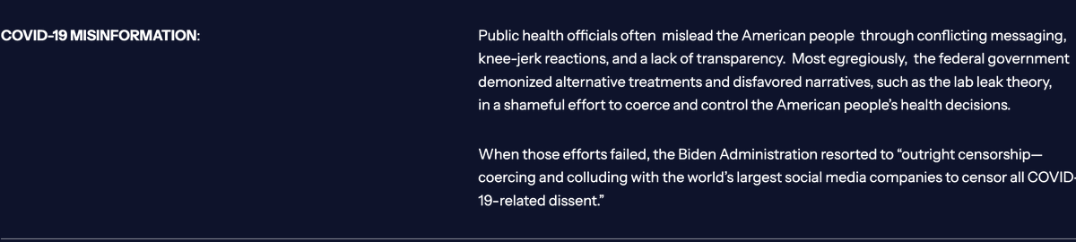 Baltā nama mājas lapā jauns oficiāls ziņojums: 1)masku mandāts nav un nebija zinātniski pamatots, 2)2m sociālā distancēšanās vnk izgudrota, 3)mājsēdes nepamatotas un kaitīgas 4)C-19 noplūda no laboratorijas 5) valdības aktīvi cenzēja medijos patiesību whitehouse.gov/lab-leak-true-…