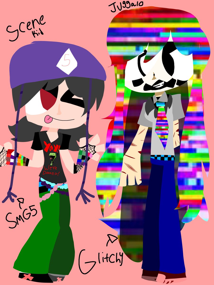 Real_JadePlayzz's tweet photo. Street AU SMG5 and Glitchy!
#smg4au #SceneJuggalo #Glitch5 #Smg4StreetAU #GlitchyPuzzles #SMG5 https://t.co/uROH1s1kzY
