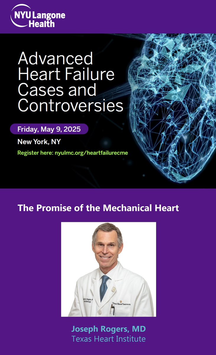 Bernard Kadosh (@kadoshbernard) on Twitter photo 🔧🫀⚙️Is the total artificial heart a pipe dream or just around the corner?
<a href="/TheJHLT/">JHLT</a> Editor-In-Chief and President of <a href="/Texas_Heart/">The Texas Heart Institute</a> <a href="/JRogersMD1/">Joseph Rogers</a> comes to <a href="/nyulangone/">NYU Langone Health</a> to talk all things #TAH
Register now! bit.ly/NYUAHF2025
#MedEd #CardioEd #CardioX #HeartFailure #ISHLT2025 🔧🫀⚙️Is the total artificial heart a pipe dream or just around the corner?
<a href="/TheJHLT/">JHLT</a> Editor-In-Chief and President of <a href="/Texas_Heart/">The Texas Heart Institute</a> <a href="/JRogersMD1/">Joseph Rogers</a> comes to <a href="/nyulangone/">NYU Langone Health</a> to talk all things #TAH
Register now! bit.ly/NYUAHF2025
#MedEd #CardioEd #CardioX #HeartFailure #ISHLT2025