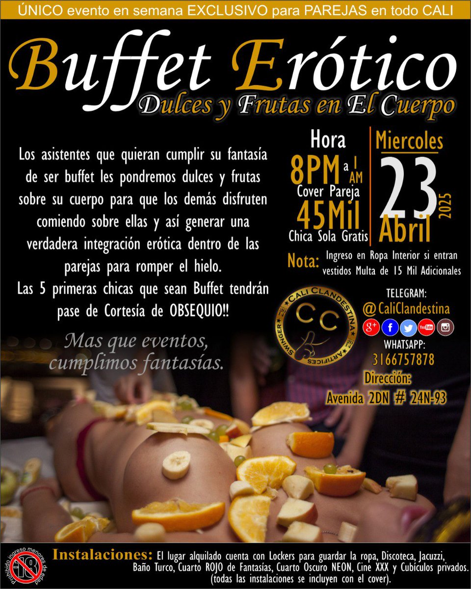Varias parejas no escribieron preguntando que cuando volviamos a repetir está actividad para cumplir su fantasía del #BufferErotico así que nos vemos este #MiercolesClandestino dónde obsequiar emos 5 pases de cortesía a las parejas #Swinger que quieran vivir la experiencia.