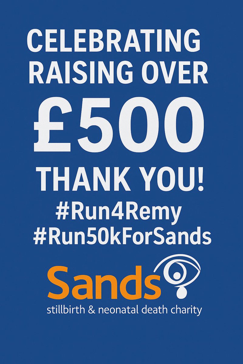 Managed to raise over £500 for <a href="/SandsUK/">Sands - baby loss charity 💜🧡</a> - incredible, never thought I’d hit the 500 mark. Sincere thanks to everyone that has donated financially and those that have supported me in other ways #Run4Remy #Run50kForSands