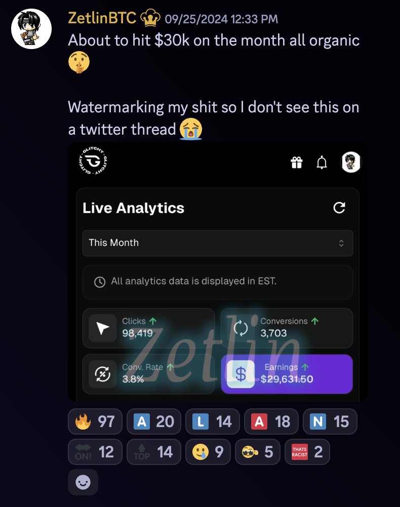 Zeltin made $30k this month on Glitchy

Shocked? It ain't that hard bro

Glitchy provides brilliant courses to its affiliates, mentors too

All this for free and no investment required

Comment "ABC" and I'll send you an invite

Join now