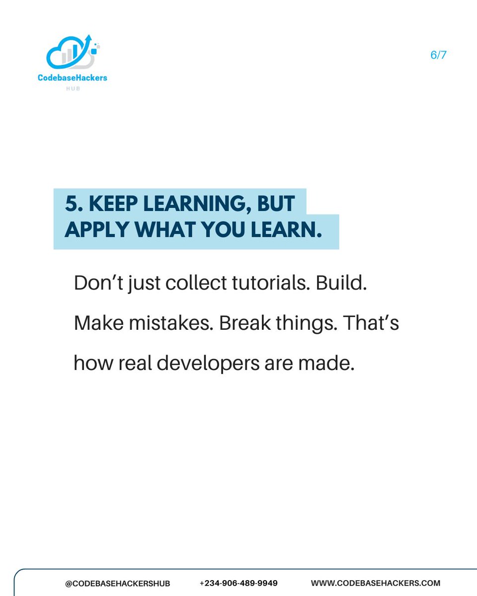 Codebasehackers's tweet image. Learn to navigate the unknown, and connect with those who walk a similar path. 
The destination isn&apos;t just lines of code, but the resilience and ingenuity you cultivate along the way. 
Share your next 👇 
#CodebaseHackersHub #learntocode #programminginlagos #techacademyinipaja