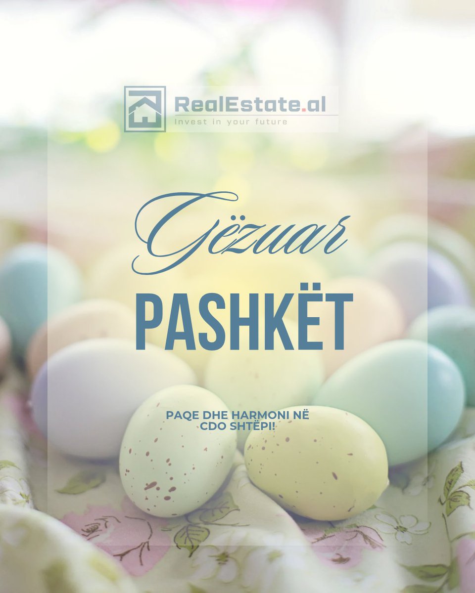 RealEstate_al's tweet photo. Gëzuar Pashkët!
Urojmë që kjo festë t’ju sjellë paqe, harmoni dhe bekime në familjen tuaj.

Nga Stafi https://t.co/ZBmhcKggsG https://t.co/DPUvEBwIp6
