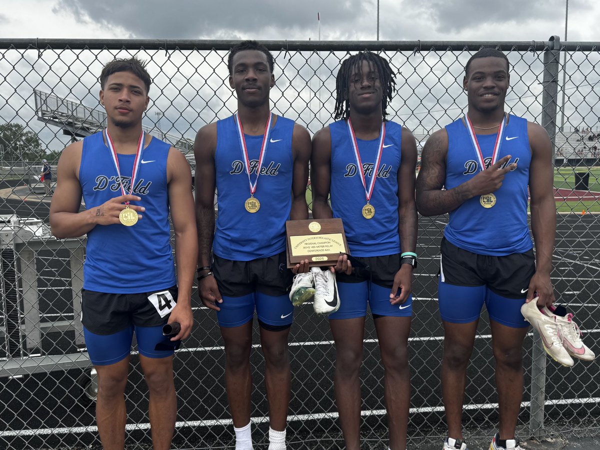 Congratulations, Ashton Williams (Jr.), Jakyrin Craver (Soph.), Kenny Mosley (Sr.), and Isaiah Wilbarger (Soph.)!!!! Ya'll ran an amazing race! 3A Region 2 4x100m relay champions!!!