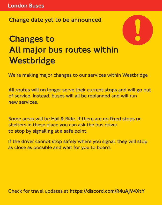 📢We're bringing massive change to our Bus operations.

🚌More information to come soon, for now all Bus operations are to run as normal