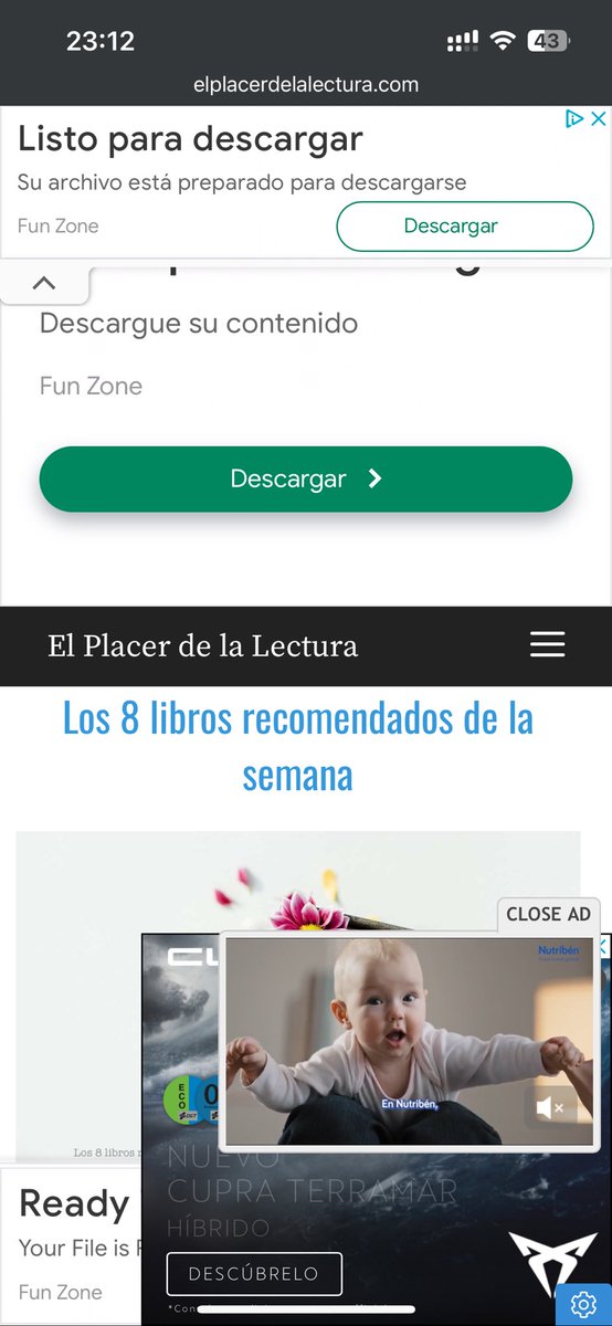 OscarCastedo's tweet photo. @Placer_Lectura realmente queréis que se lea algo en vuestra web??
Con tanto anuncio es imposible leer algo 😞 https://t.co/QIPjXBB083